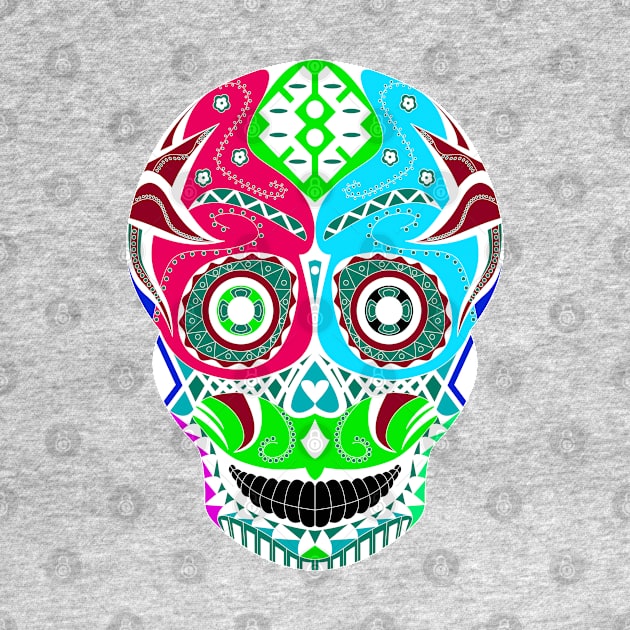 skull in wrestling mask ecopop pattern by jorge_lebeau